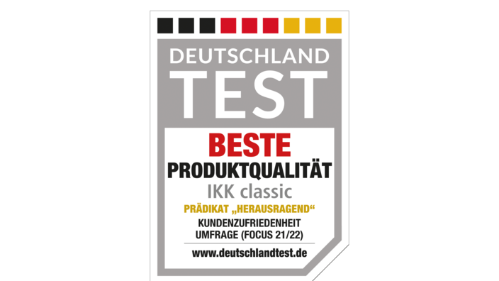 Siegel "Beste Produktqualität – Prädikat HERAUSRAGEND" von Deutschland Test