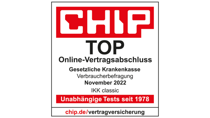 Siegel "TOP Online-Vertragsabschlüsse“ von Chip.de