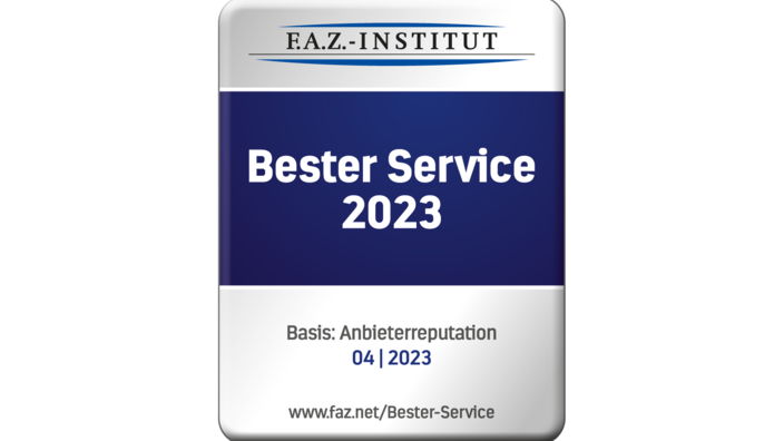 Auszeichnung: "Bester Service" für die IKK classic vom F.A.Z.-Institut