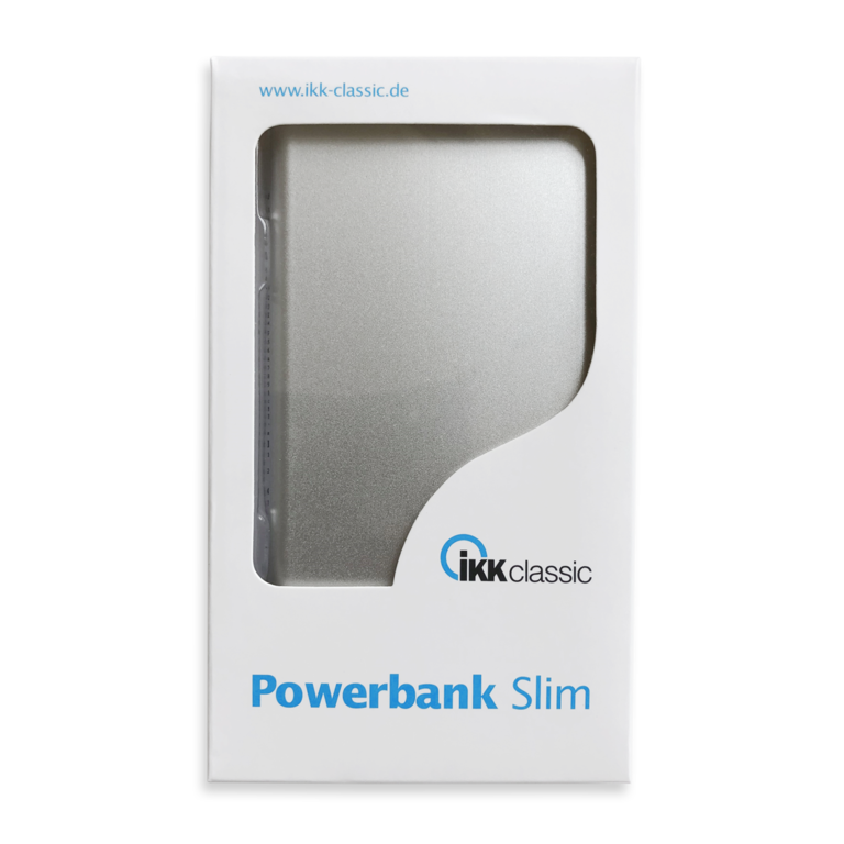 PowerBank "AluThin", Li-Polymer Akku, 4000 mAh, Maße: 110 x 69 x 10mm, inkl. 3in1 Ladekabel: Lightning, Micro-USB, USB Typ