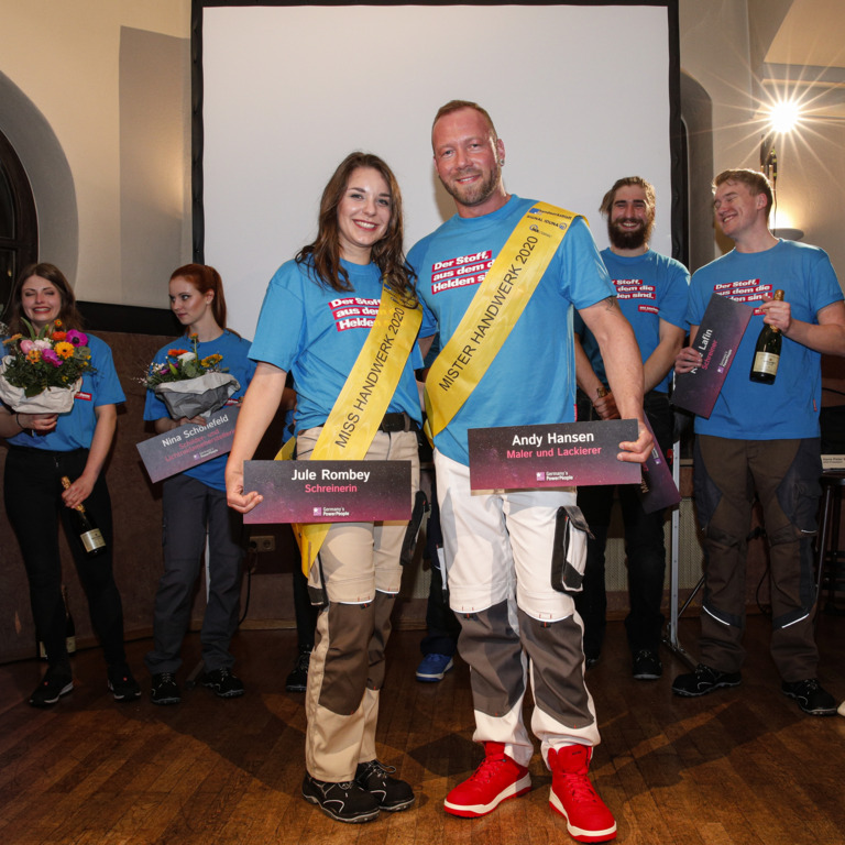 Die Gewinner Miss und Mr. Handwerk werden ausgezeichnet