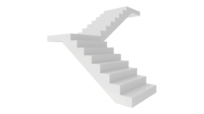 Freistehende weiße Treppe