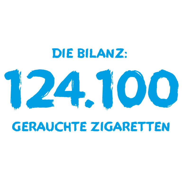 Die Bilanz: 124.100 gerauchte Zigaretten