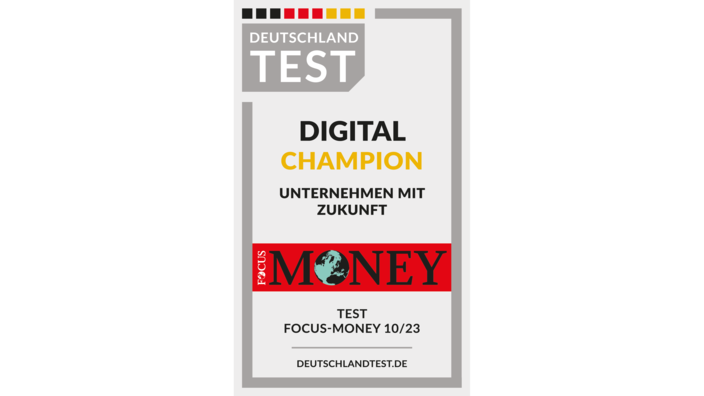 Auszeichnung "Digital-Champion: Unternehmen mit Zukunft"