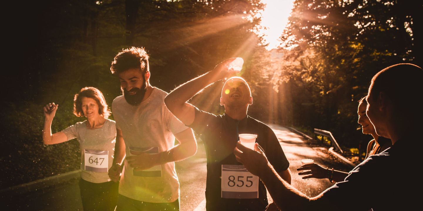 Marathon-Läufer während eines Wettkampfes