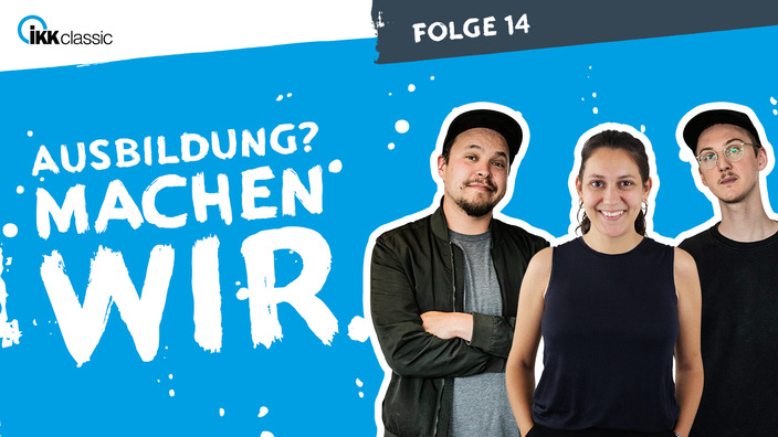 Podcast-Team mit den Moderatoren Lucas und Marco und Sarah von azubi.de