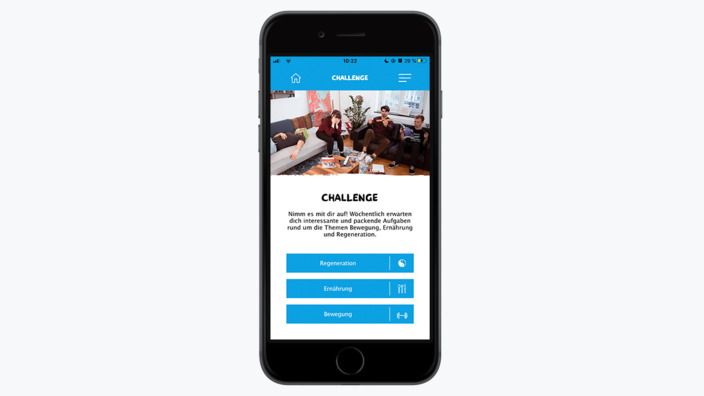 Smartphone mit Bildausschnitt missionmacher-App zur Challenge