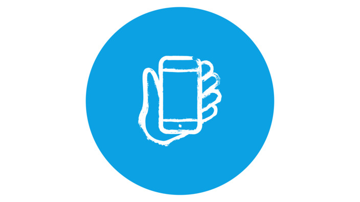 Icon Hand mit Smartphone